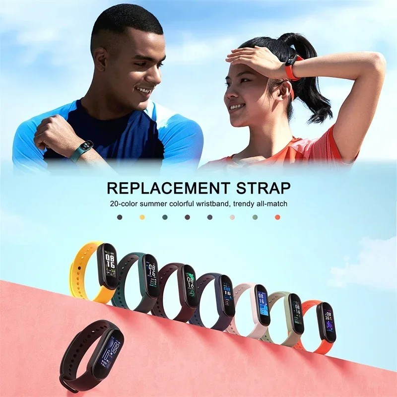 Correa de reloj para Xiaomi Mi Band 7 6 5 4 3 pulsera de silicona correas de muñeca MiBand 3 4 band5 band6 accesorios para reloj inteligente - imagen 5