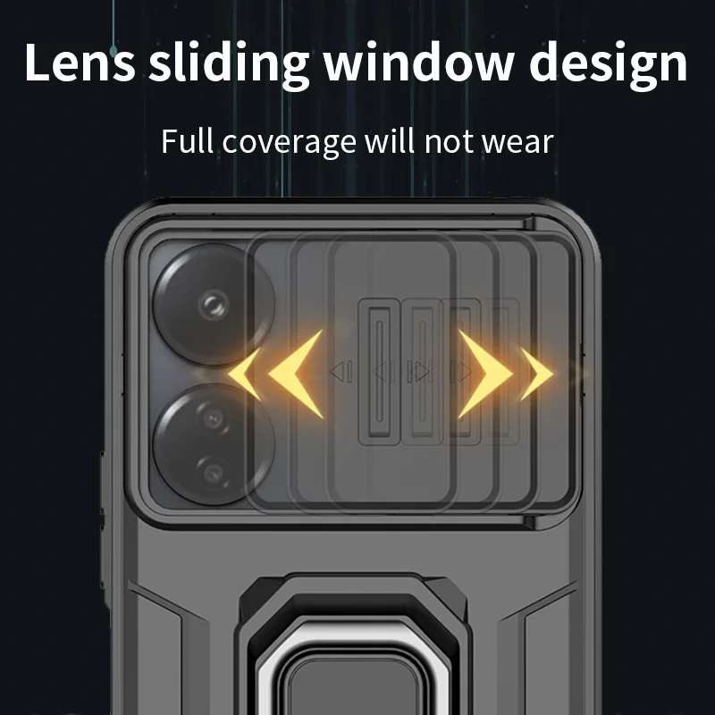 Funda a prueba de golpes para Xiaomi Redmi 13 4G Redmi 13C 5G, funda protectora con anillo, soporte magnético - imagen 4