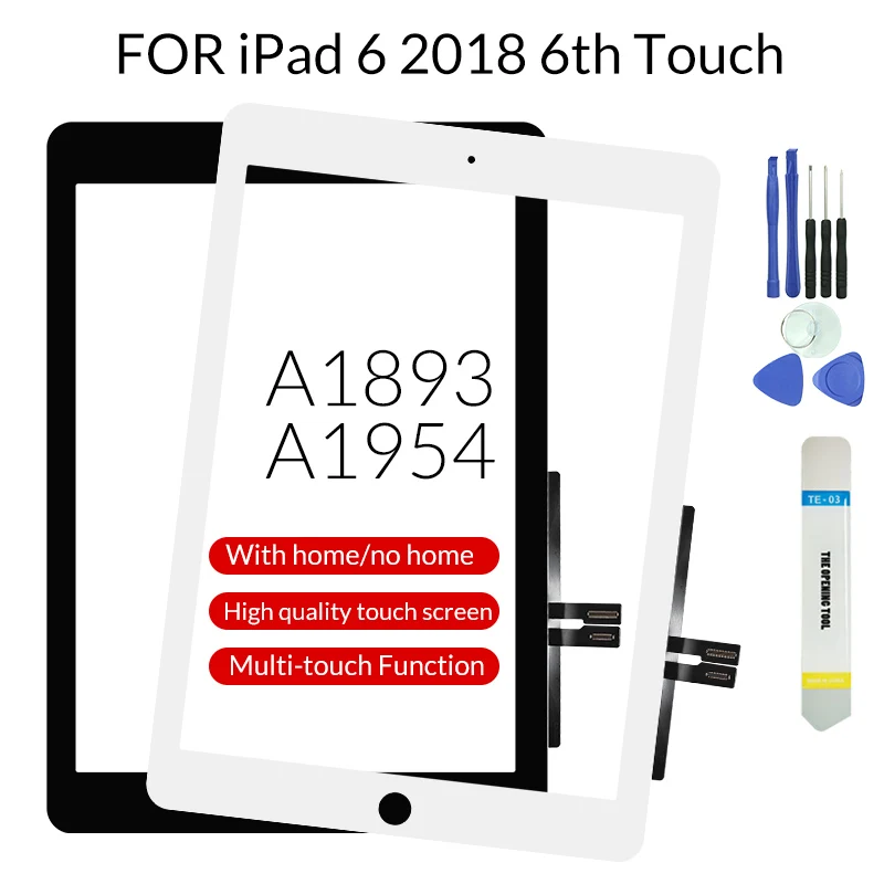 Panel de pantalla táctil de repuesto para iPad de Apple, digitalizador de cristal con Sensor y herramientas, 6. ª generación, A1893, A1954, versión 2018, 1 unidad - imagen 2