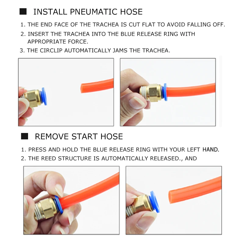 100 Uds PC conector de aire neumático 12mm 10mm 8mm 6mm 4mm manguera rosca macho BSP 1/4 "1/2" 1/8 "3/8" casquillo de aire latón acoplamiento rápido - imagen 4