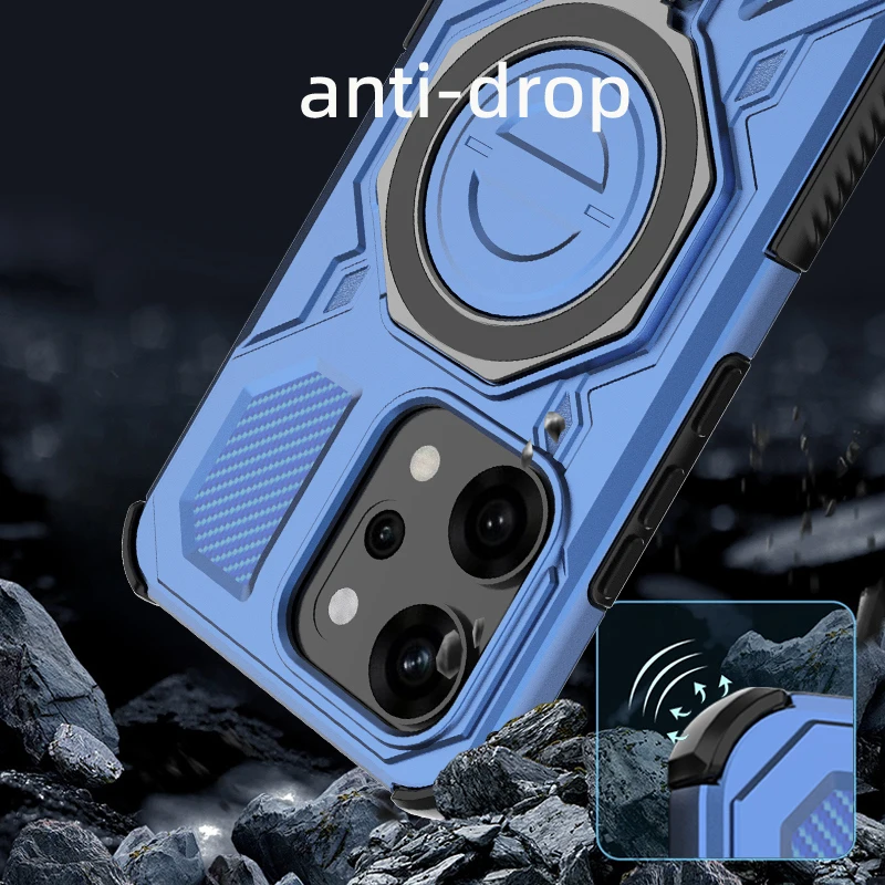Funda de teléfono con soporte de Metal para Oppo Reno14 Pro, hoja magnética de hierro para Oppo Reno14, soporte чехол, Funda trasera para Reno14 - imagen 2