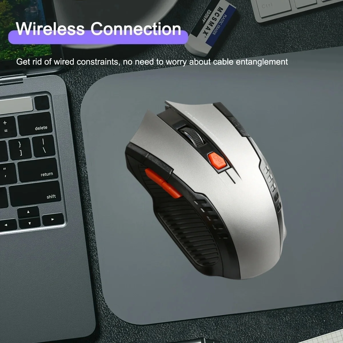 Ratón inalámbrico de 2,4 GHz con receptor USB, ratón óptico para Gamer de 1600DPI, 6 botones, accesorios para ordenador portátil, ratón para Gamer - imagen 3