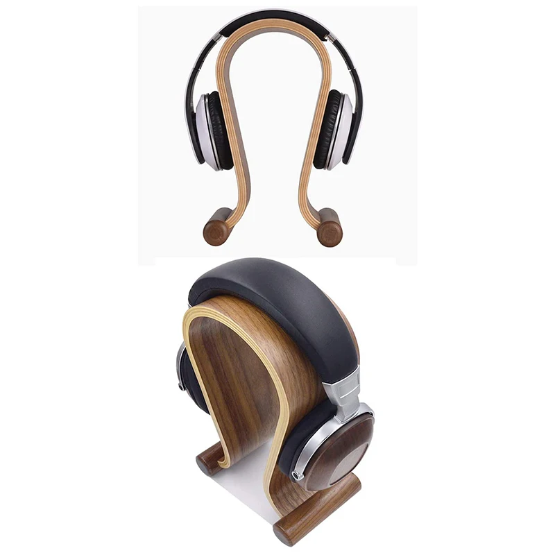 Soporte de madera para auriculares, soporte Universal para colgar auriculares para juegos y auriculares de estudio de DJ, estante para auriculares de escritorio - imagen 4