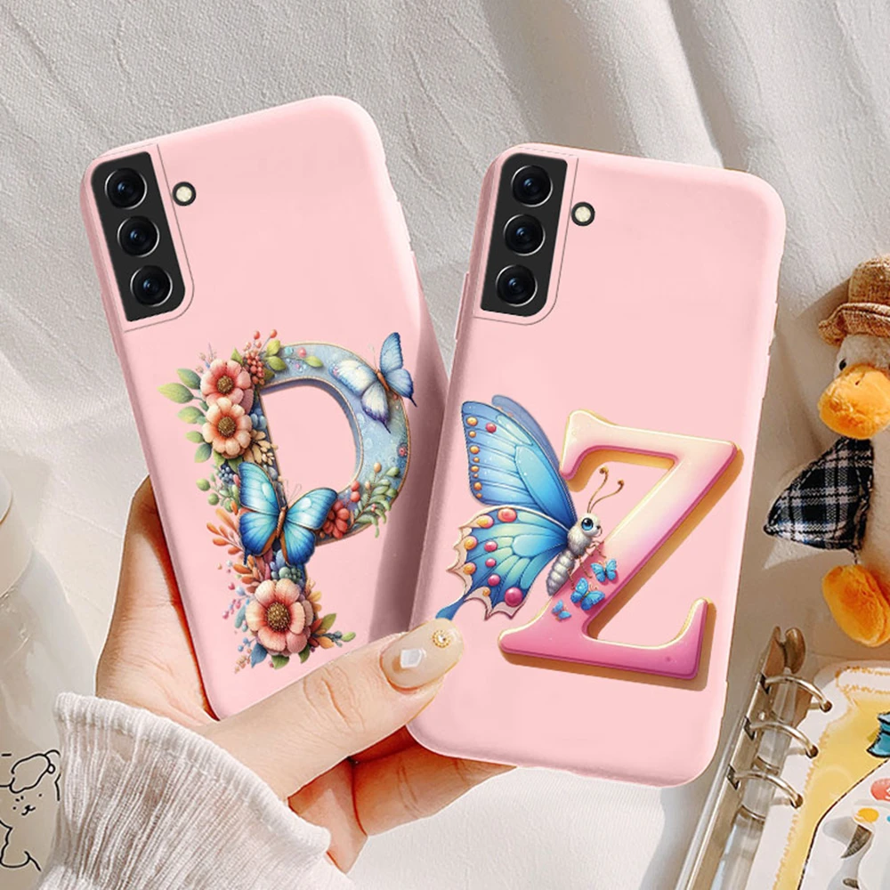 Funda de teléfono para mujer para Samsung Galaxy S21 FE S22 Plus, funda de parachoques para niñas, letra colorida, flor, mariposa, amor samsang s22 Ultra - imagen 3