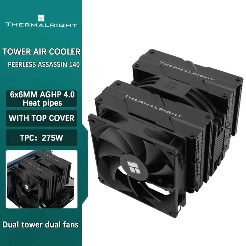 Radiador de caja de ordenador Thermalright Peerless Assassin 140, 6 torres gemelas de tubo de calor, rodamiento s-fdb, soporte LGA1700/AM4/AM5 - imagen 2