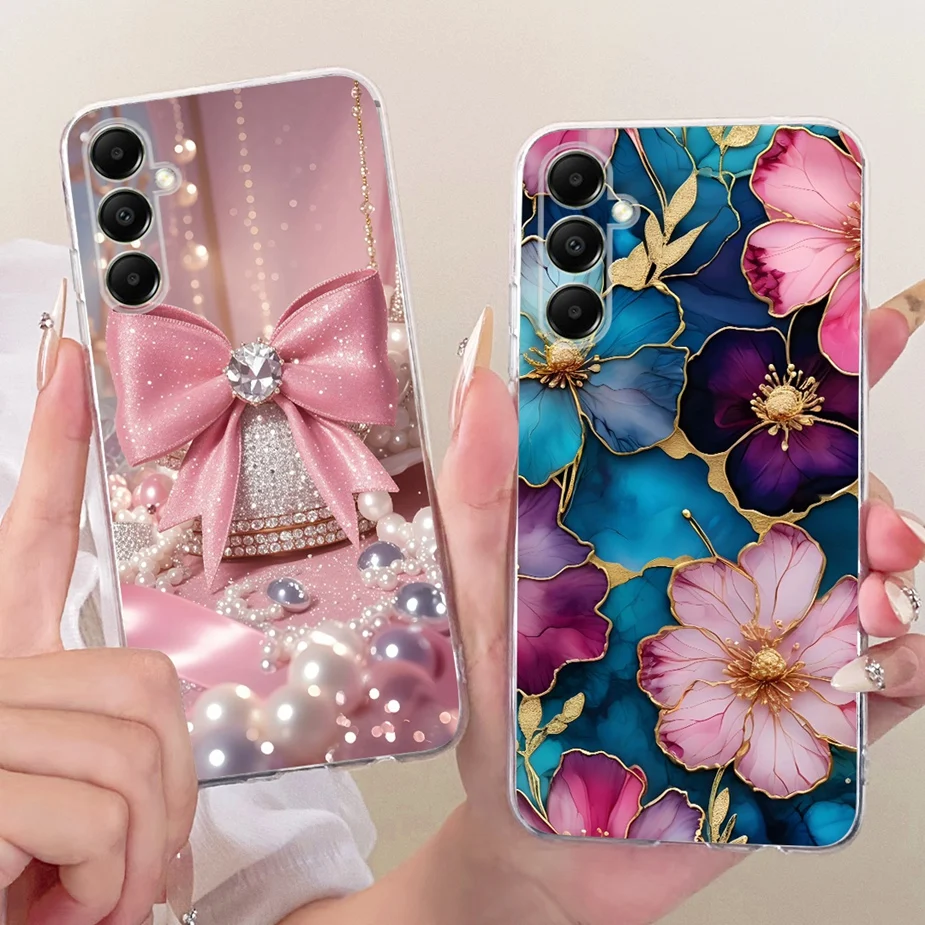Para Samsung Galaxy A04s A05s funda de lujo con flores y mariposas funda pintada suave funda de teléfono delgada para Samsung A04s Galaxy A05s Shell - imagen 3