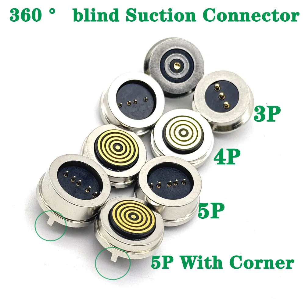 Conector de clavija Pogo de 3/4/5/6 pines impermeable magnético con resorte cargado macho hembra 360 °   carga de transmisión de señal CC de succión ciega - imagen 2