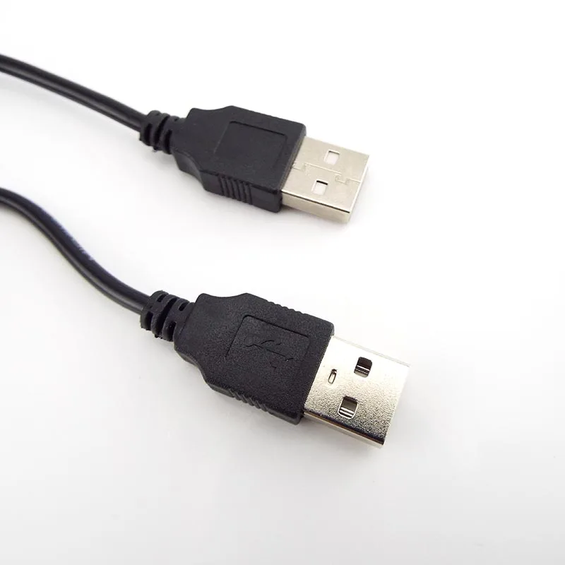 Cable de extensión para ordenador, Adaptador Doble USB 2,0 tipo A macho, conector extensor, transferencia de alta velocidad, línea de sincronización de datos - imagen 4