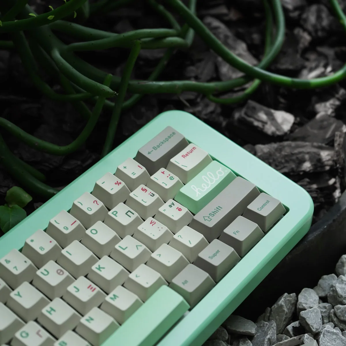 Juego de teclas con tema griego verde Retro, perfil de cereza PBT, 147 teclas, teclas originales personalizadas hechas a mano para regalo de teclado mecánico - imagen 4