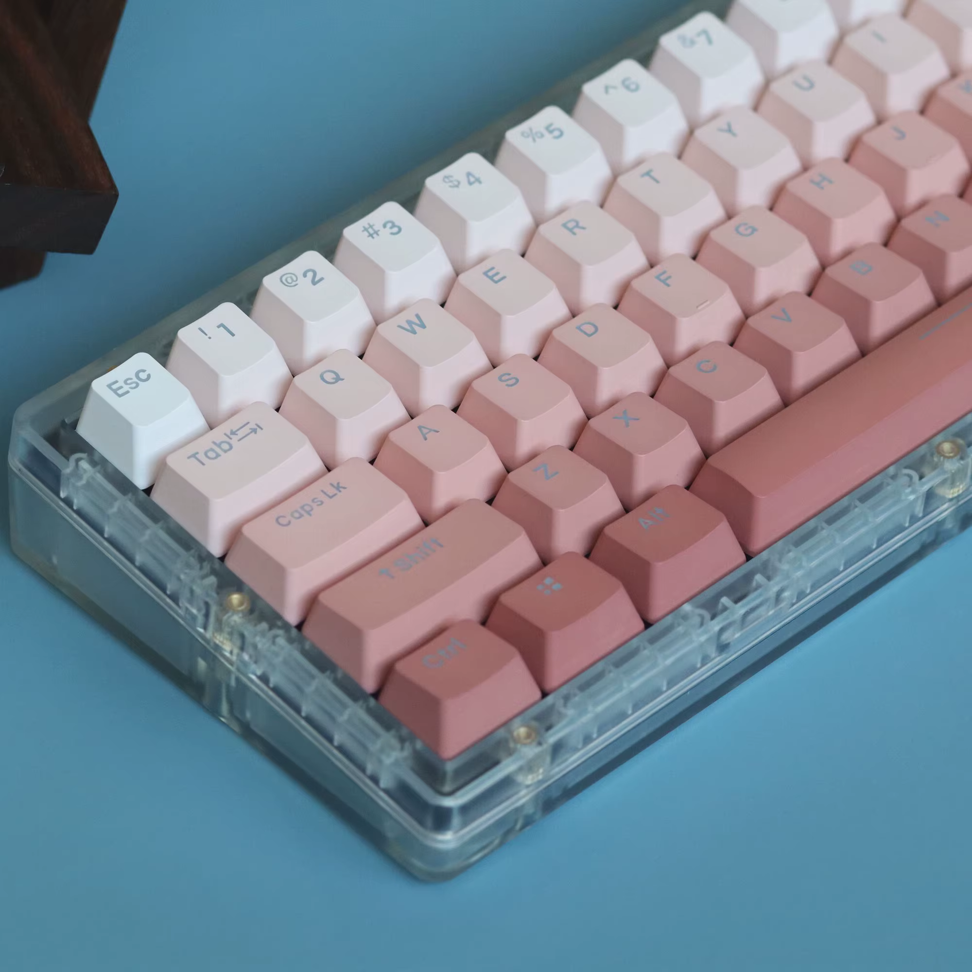 Keycaps PBT rosa gradiente retroiluminadas OEM GK61/68/87/104 - imagen 4