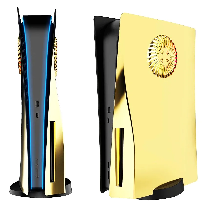 Accesorios para placas PS5 con tira de luz LED RGB, cubierta de consola, carcasa de placa frontal con rejillas de ventilación de refrigeración para galvanoplastia de disco PS5 - imagen 2