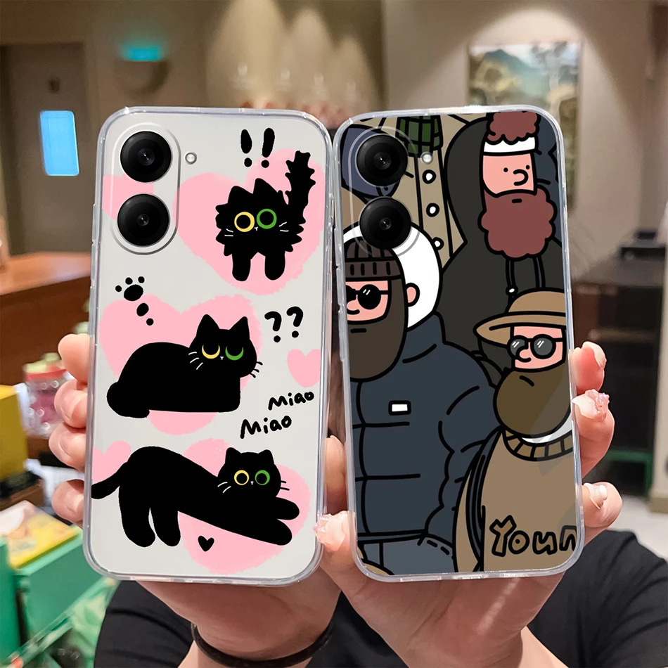 Para Xiaomi Redmi A5 4G NFC funda Lucky Flower fundas de teléfono transparentes para Redmi A5 4G NFC suave delgada TPU fundas traseras de silicona - imagen 4