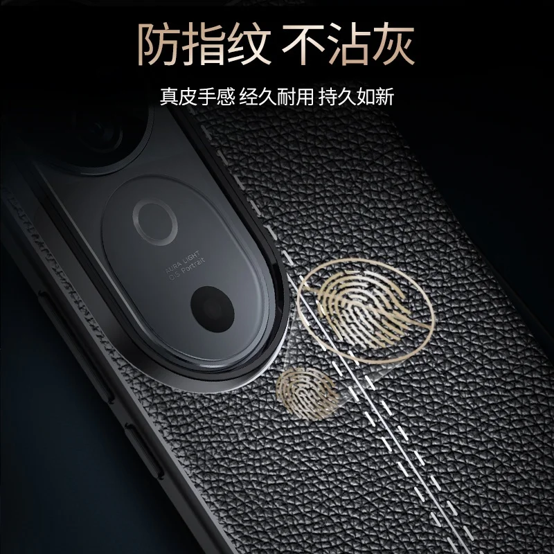 Funda de lujo para Vivo V40, carcasa trasera a prueba de golpes, parachoques de cuero TPU, V40 V, 40 Pro - imagen 4