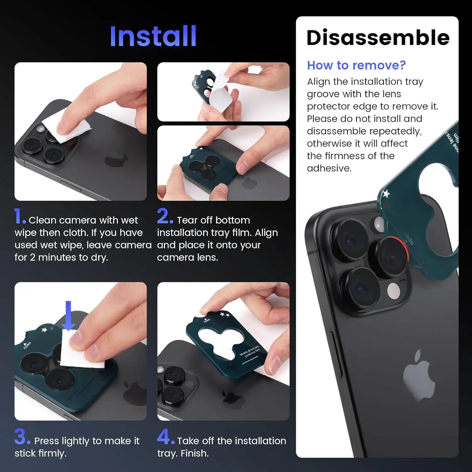 Cubierta protectora de lente de cámara de vidrio templado de titanio del desierto para iPhone 16 Pro Max 15 Plus 14 13 Mini 12 11 accesorios de protección - imagen 3