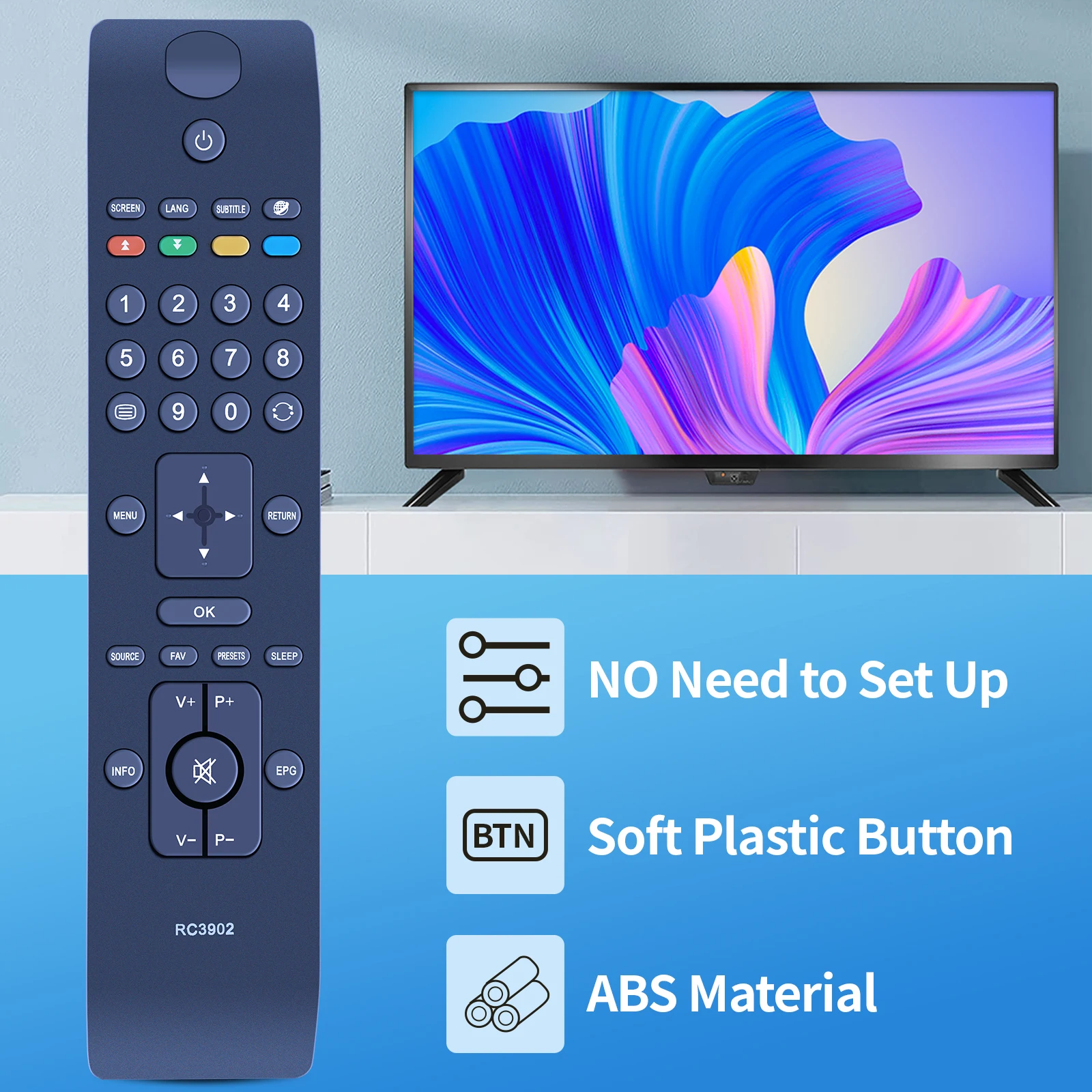 RC3902 RC3900 Control remoto para SHARP TV Control remoto TV perfecta para reemplazar el control remoto - imagen 3