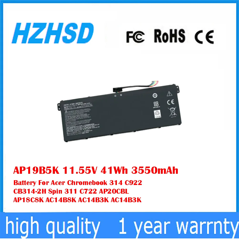 AP19B5K 11,55 V 41Wh batería Original para Acer Chromebook 314 C922 CB314-2H Spin 311 C722 AP20CBL AP18C8K AC14B8K AC14B3K AC14B3K