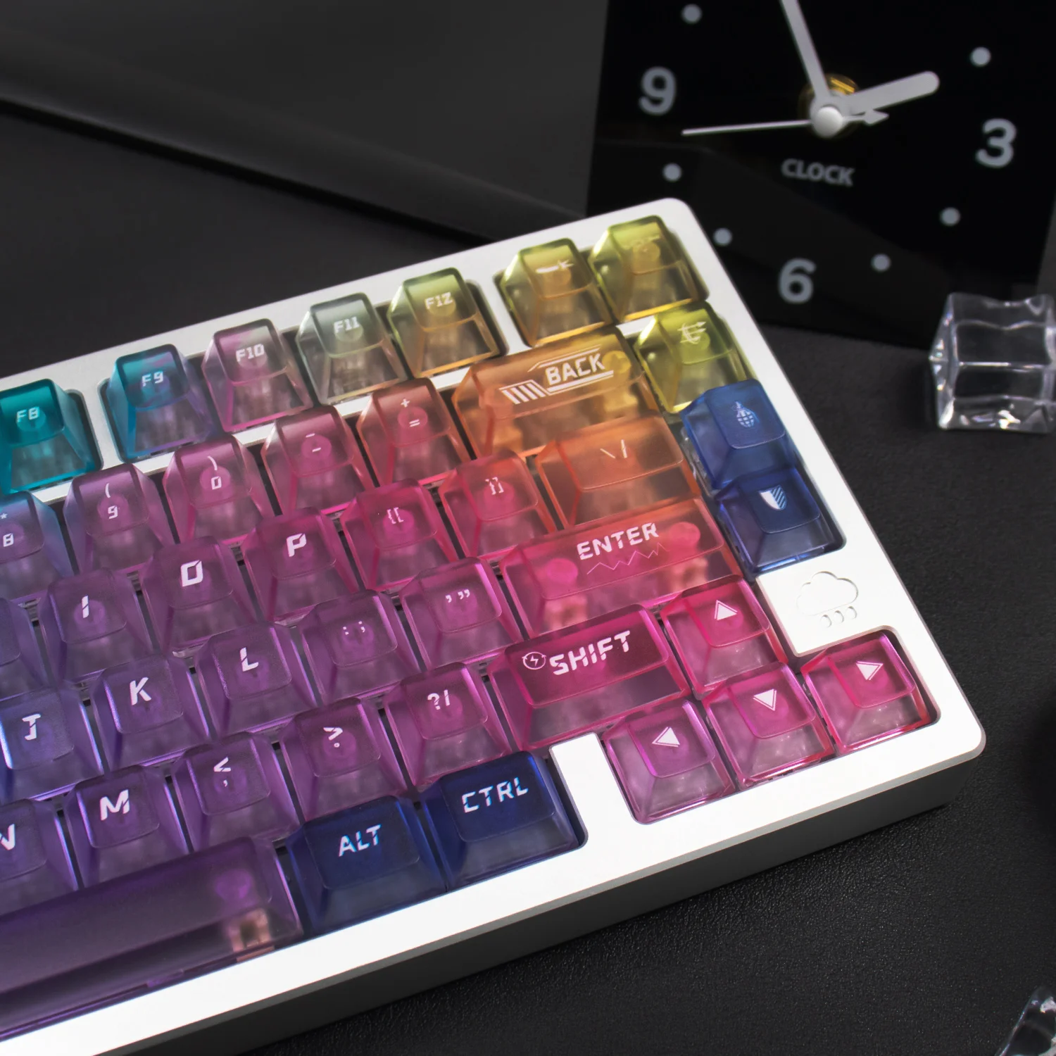 Teclas esmeriladas para PC arcoíris de 115 teclas, teclas personalizadas con perfil de cereza impreso en 3D AI para teclado mecánico MX - imagen 4