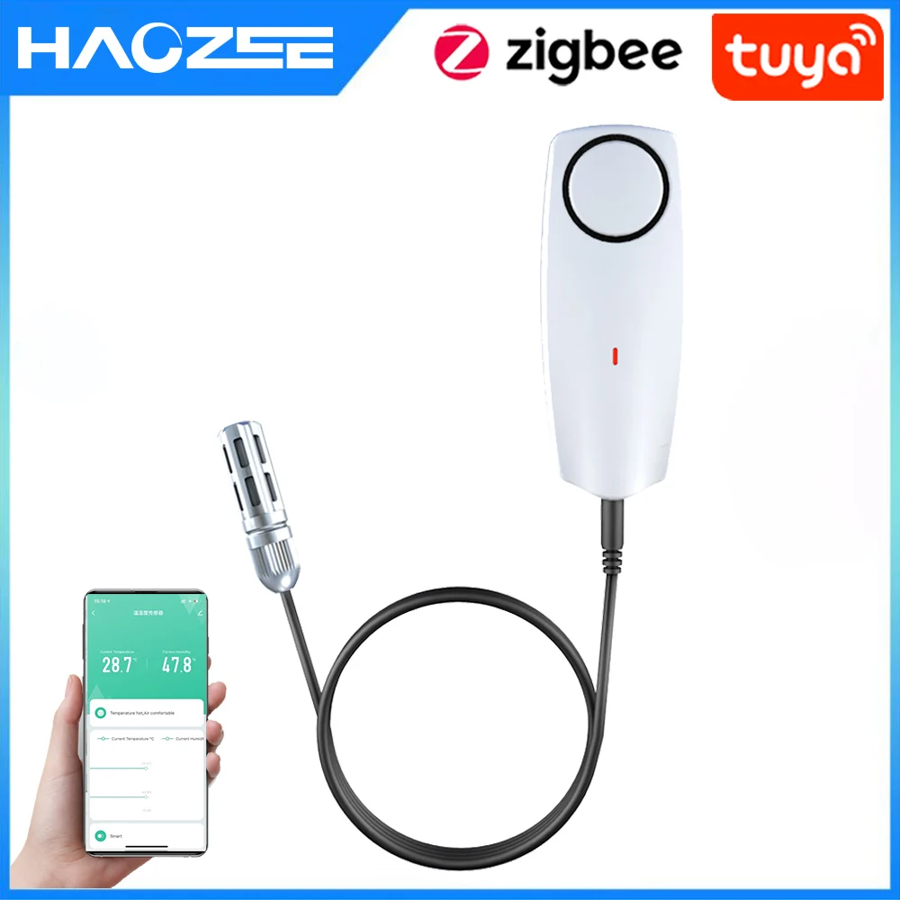 Termómetro higrómetro inteligente Tuya Zigbee con carga USB de temperatura externa o bate recargable