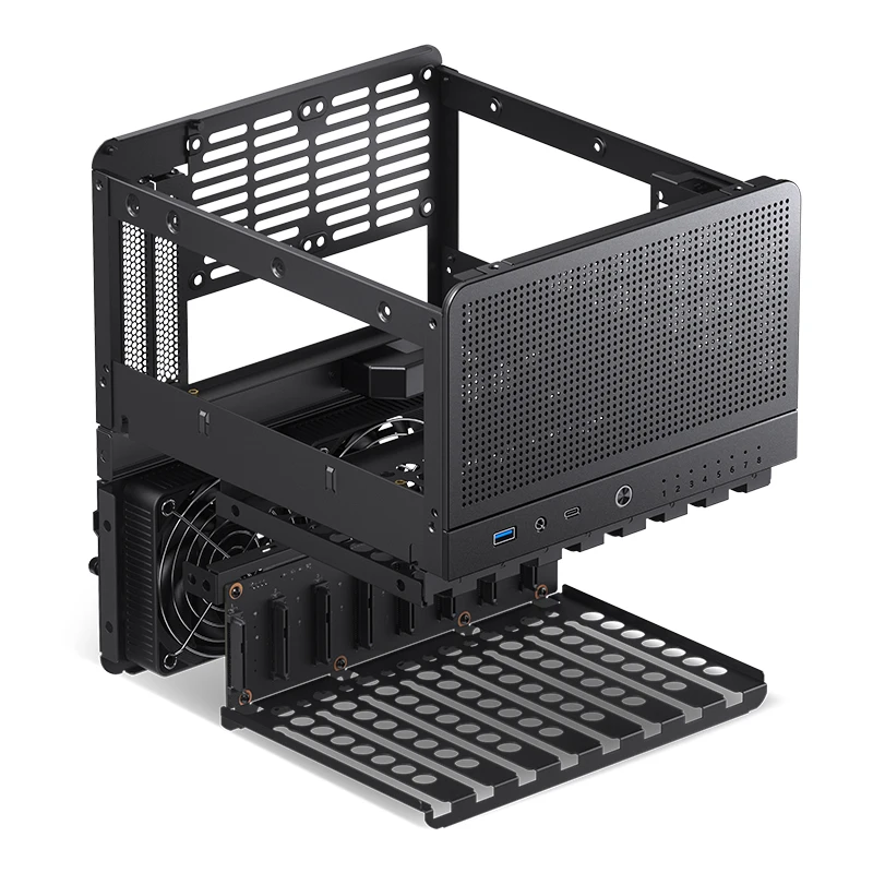 JONSBO N3 Mini NAS Case ITX Mini Aluminio con Soporte de Placa de Acero Enfriador de CPU de 130 mm Dos ventiladores de 100 × 25 mm son estándar - imagen 4
