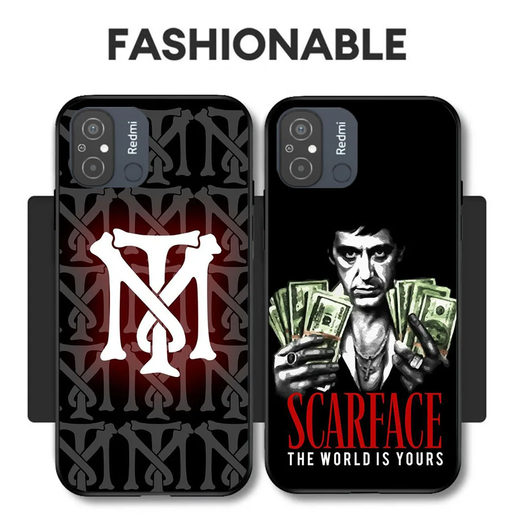BD-52 Scarface Hero funda negra para Xiaomi Redmi 12C K40 POCO M4 M5 C50 C51 C55 F3 GT Pro Plus - imagen 2