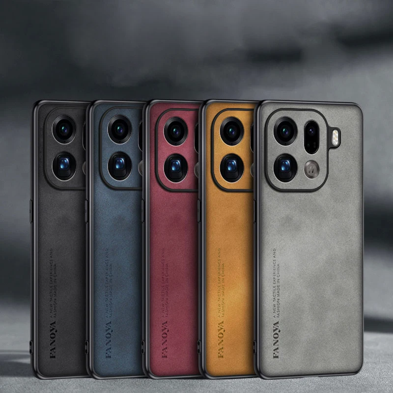 Funda de teléfono de piel sintética lisa de oveja para OPPO Find X9 Pro CPH2797 PLJ110 CPH2791 cubierta protectora de parachoques dura mate a prueba de golpes - imagen 4