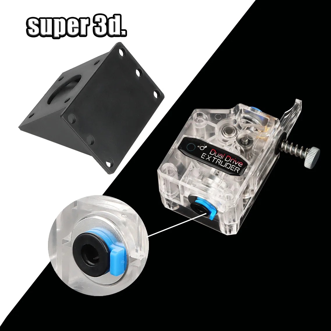 Extrusora directa Bowden de doble unidad Btech clonada DDB para impresora 3D MK8 V6 Ender-3 CR10 para filamento Flexible de TPU de 1,75mm - imagen 5