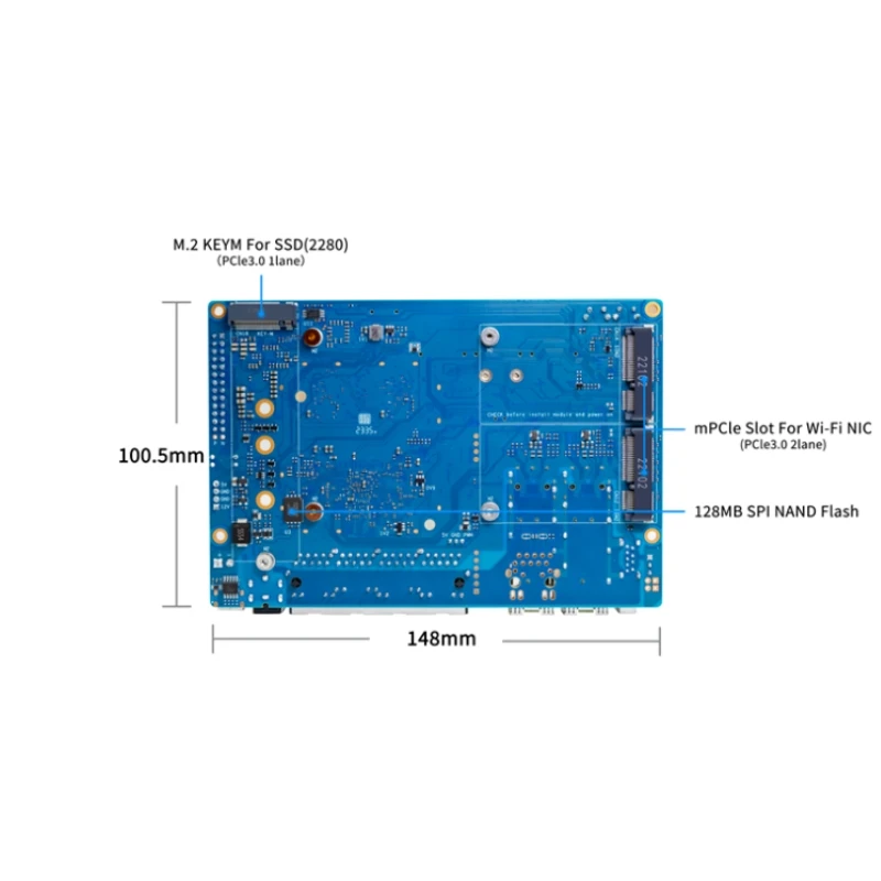 Placa Banana Pi BPI R4 Wifi 7 con diseño MTK MT7988A, 4G RAM y 8G eMMC integrados - imagen 4