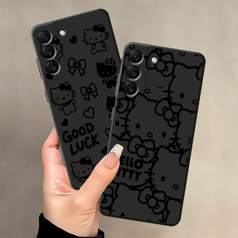 Funda de teléfono suave negra para Honor Magic5Lite 200 400 Lite 8X X7 X9a 90 X6 X5b 70 X8 Sanrio minimalista Hello Kitty - imagen 5