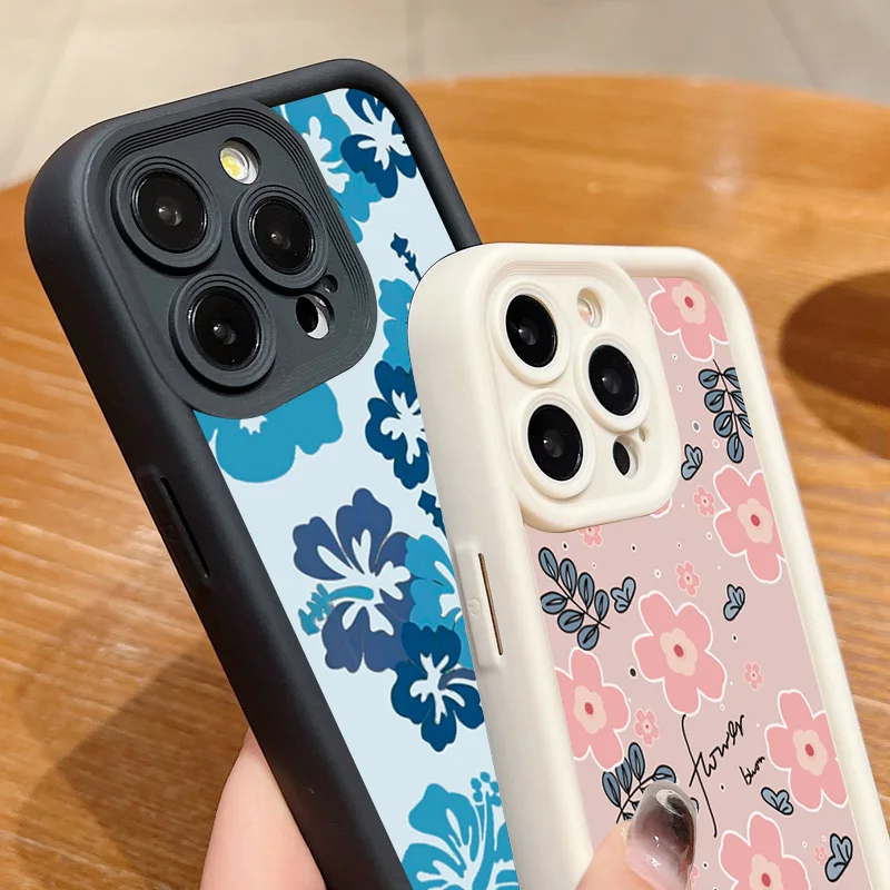 Funda para Samsung Galaxy A16 A36 A56 A25 A35 A55 A54 A53 S25 S24 S23 Ultra S22 Plus S21 FE con funda con patrón pintado a mano azul - imagen 3