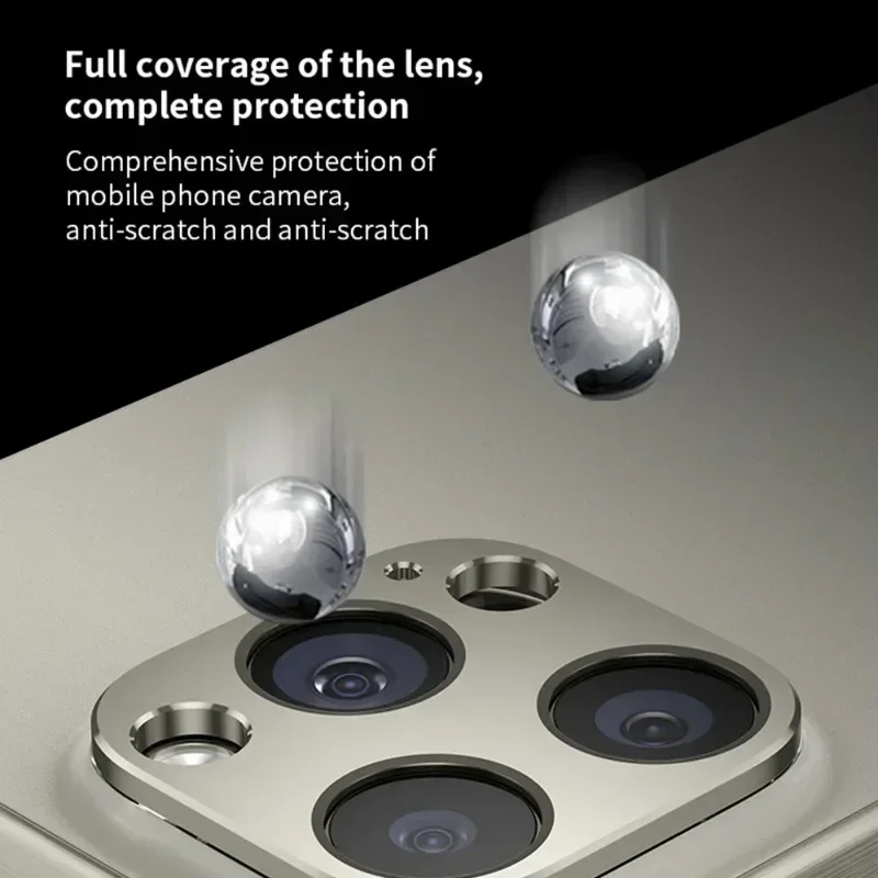 Para IPhone 15 Series lente de cámara de Metal Flim cubierta protectora completa para IPhone 15 16Pro Max 15 Plus Mini funda Protector de lente trasera - imagen 5