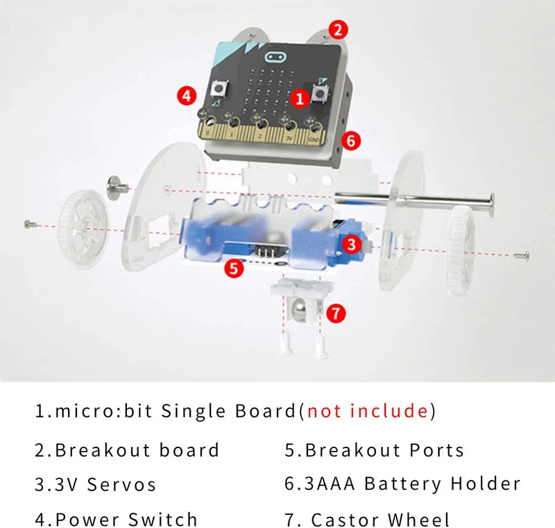 Anillo: bit Car v2 Kit :Smart DIY programming car para micro bit (sin micro:bit board) - imagen 4
