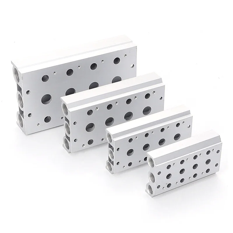 Válvulas solenoides neumáticas 4V210-08 4V220-08 colector de escape de aire 200M colector de Base de placa de válvula con accesorios - imagen 2