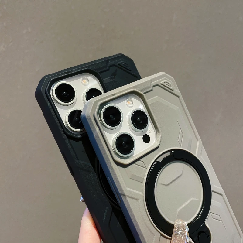 Magsafe Magnético 360 ° Soporte giratorio de Metal para coche, funda de teléfono con cordón de armadura para iPhone 17 Pro Max Air 14 11 12 13 15 16 Pro Max E - imagen 5