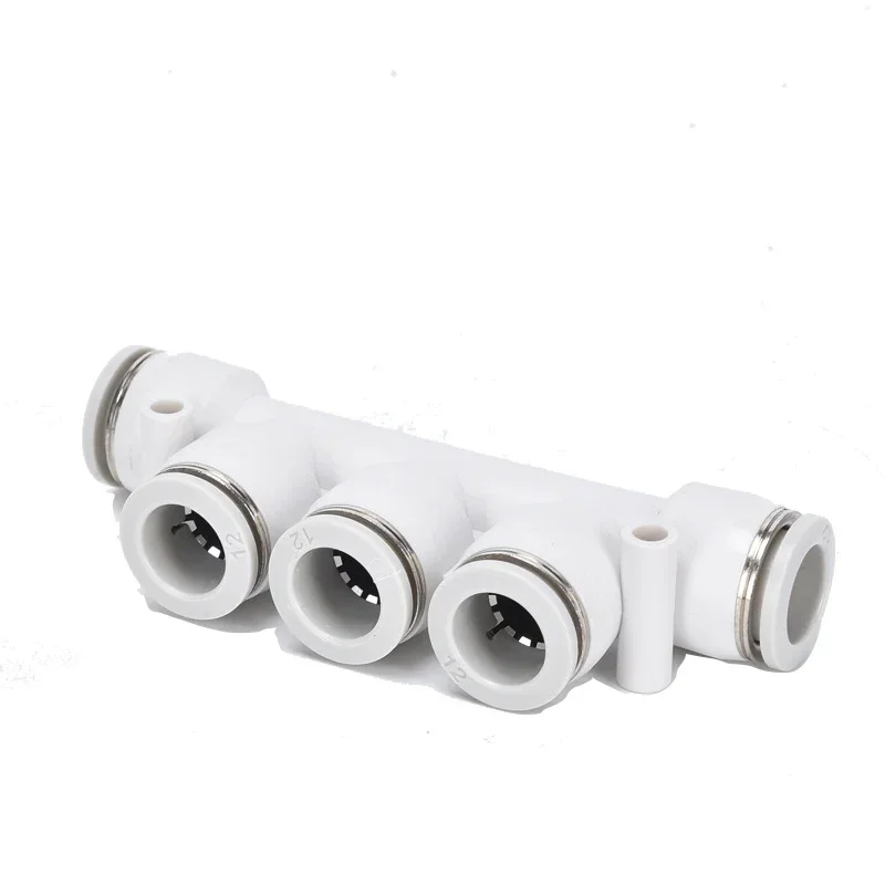 Conectores de manguera de aire neumática PK cinco vías conector de liberación rápida adaptador blanco de alta calidad empuje en el tubo PK 6mm 8mm 10mm 12mm - imagen 4