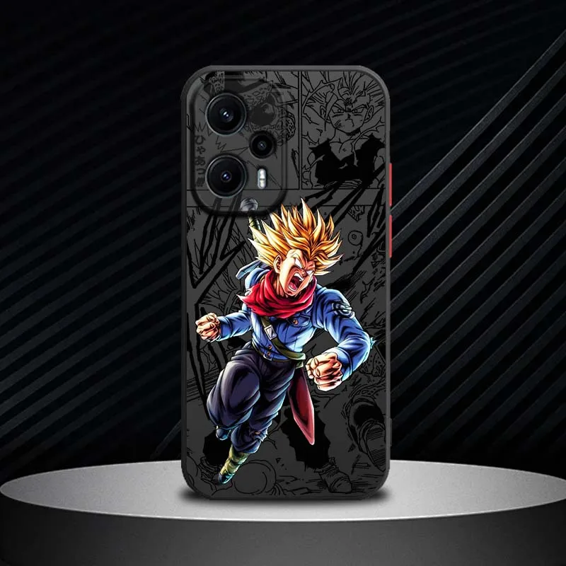 D-Dragon Ball Trunks Saiyan para Xiaomi Poco X6 X5 X4 M6 M5 F6 F5 C65 Pro GT 5G funda de teléfono translúcida esmerilada - imagen 4