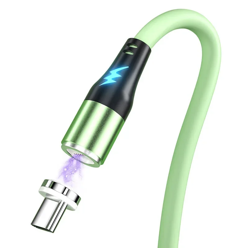 MVQF-Cable de datos magnético 3 en 1, Cable Usb de silicona de carga rápida 5A para Iphone 13 14, Huawei, Samsung, Cable USB para Android - imagen 5