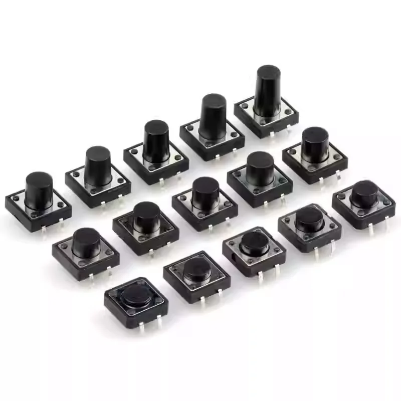 50 unids/lote 12x12x5MM a 13MM 4PIN DIP Micro interruptor tacto momentáneo botón táctil