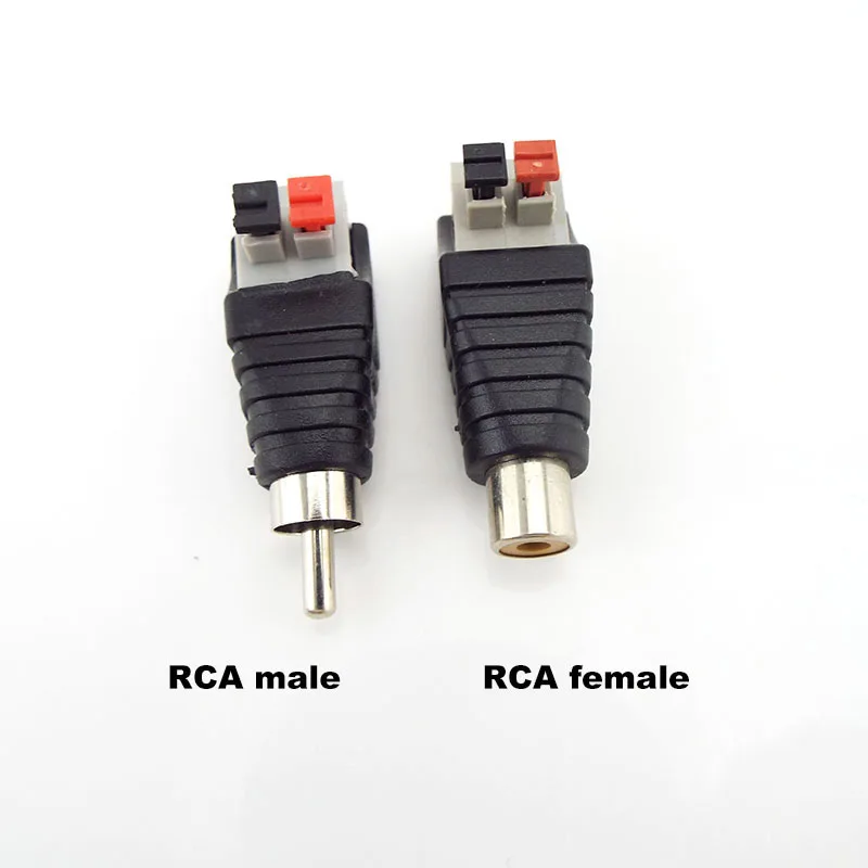 Adaptador de Cable macho y hembra DC/RCA para altavoces, Conector de crimpado sin soldadura, luces LED de Audio CCTV, 2 piezas - imagen 5