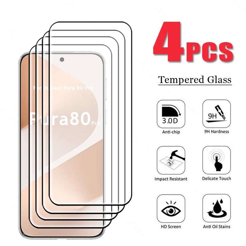 Para Huawei Pura 80 Pro Protector de pantalla de vidrio película de pantalla curva Huawei Pura 80 Pro vidrio templado Pura 80 Pro Tempere película