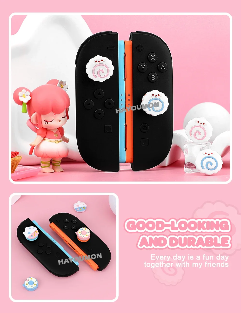 4 Uds. De empuñaduras suaves de silicona para pulgar, tapa de Joystick, cubierta protectora de palo analógico para Switch 2, controlador Joycons, accesorios de juego - imagen 2