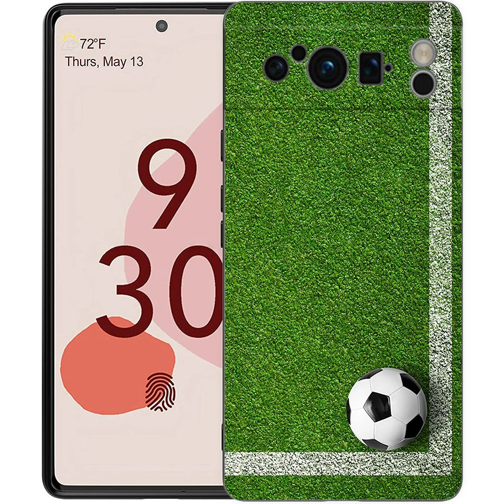 Funda de teléfono para Google Pixel 8, 7, 6 Pro, 8A, 7A, 6A, carcasa de TPU, silicona suave, a prueba de golpes, cubierta negra, balón de fútbol pasión - imagen 5
