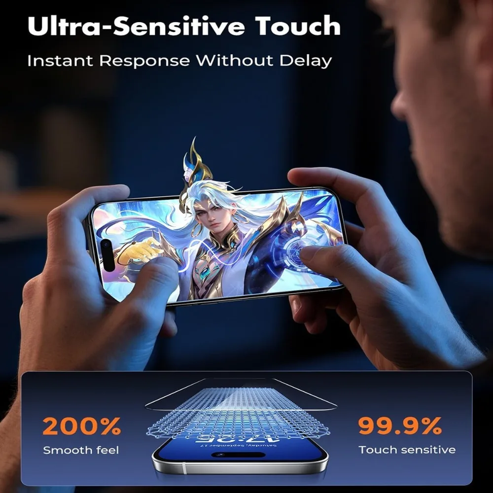 5 uds cubierta completa de vidrio templado para iPhone 17 16 15 Pro Max 14 13 12 11 Pro 15 14 Plus 13 12 Mini XS XR Ultra HD Protector de pantalla - imagen 4