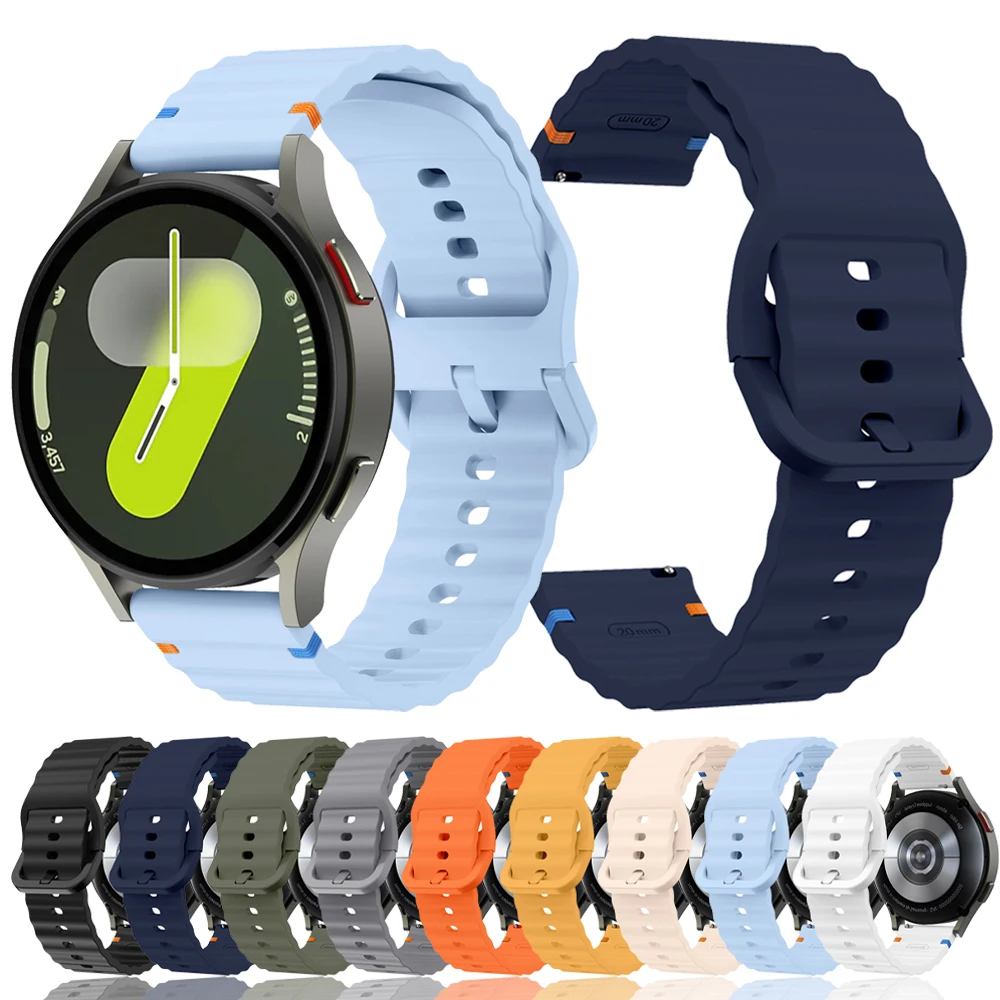 Correa deportiva de silicona para Samsung Galaxy Watch 7 FE 6 4 Classic 5 pro 47mm 45mm 44mm 40mm 43mm correa Galaxy Watch6 7 pulsera
