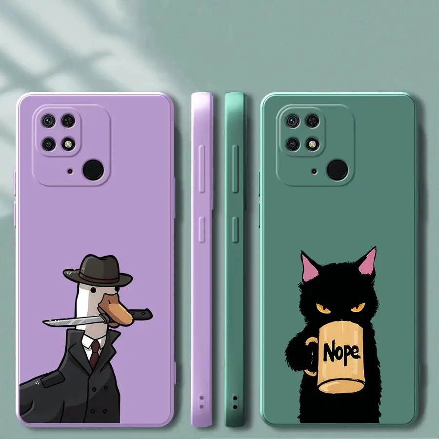 Funda de pato y gato de dibujos animados para Xiaomi Redmi A3x 14C A2 A1 13C K60 9 8 10 12C K40 funda suave