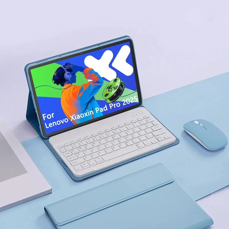 Funda para teclado de tableta Lenovo Xiaoxin Pad Pro 2025, Funda para teclado de 12,7 pulgadas TB-373FU TB375FC, Funda con soporte y teclado