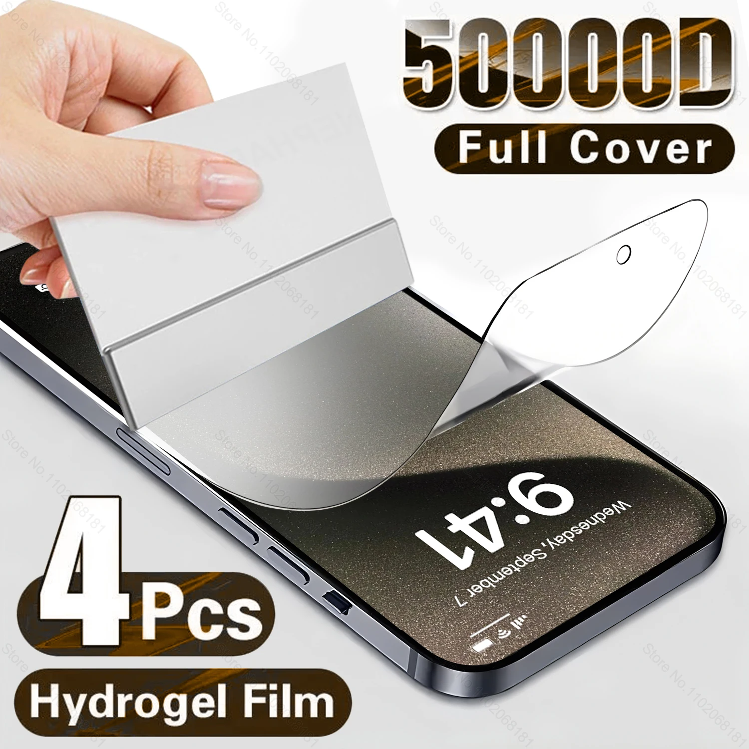 Película de hidrogel para iPhone, Protector de pantalla suave sin accesorios de vidrio para modelos 15, 14, 13, 12, 11 Pro Max, Mini, X, XR, XS, 7, 8, 6S Plus, SE, 4 unidades - imagen 2