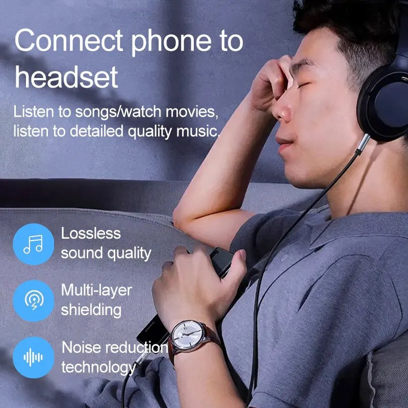 Cable auxiliar Lightning a conector de 3,5mm, adaptador de auriculares de 8 pines a AUX de 3,5mm, divisor de conector de Cable de Audio para altavoz de coche iPhone - imagen 3