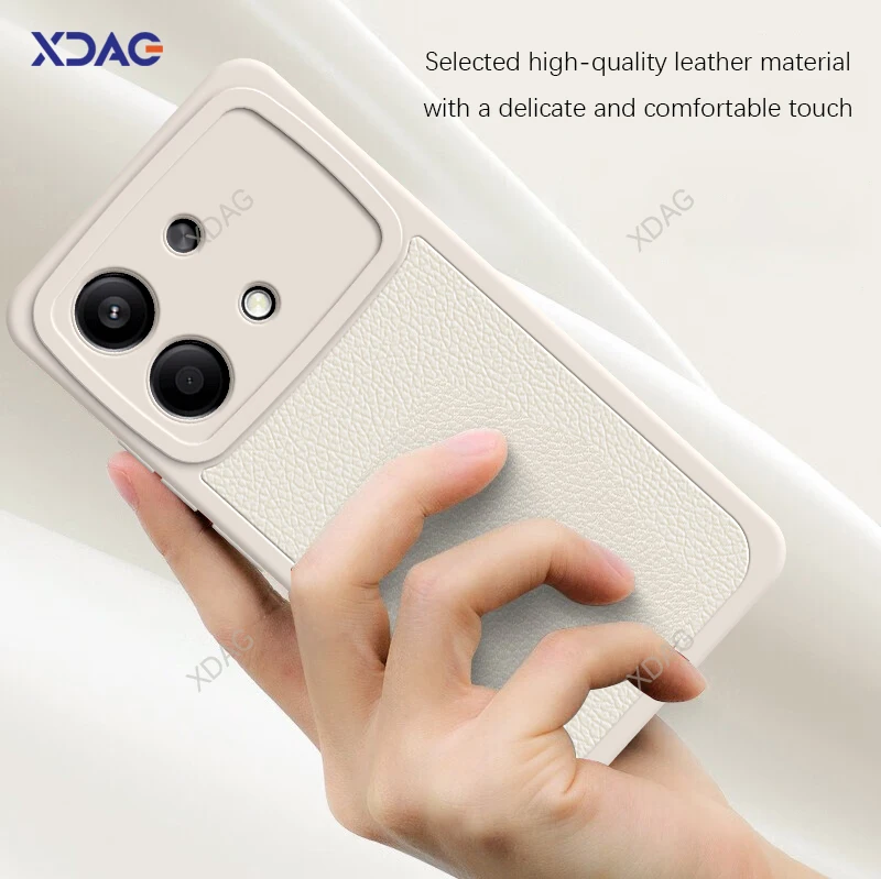 Funda de teléfono de piel de cordero de Color contrastante para Xiaomi Redmi Note13R Note 13R 13 R Pro 13RPro Plus 5G Fundas de cuero originales a prueba de golpes - imagen 4