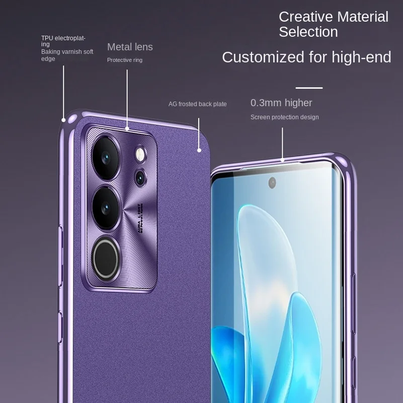 Funda trasera de acrílico mate para VIVO V27 Pro VIVO S17 Pro S16 VIVO X90 Pro Plus X90 Pro + funda protectora de cámara de Metal Armor - imagen 5