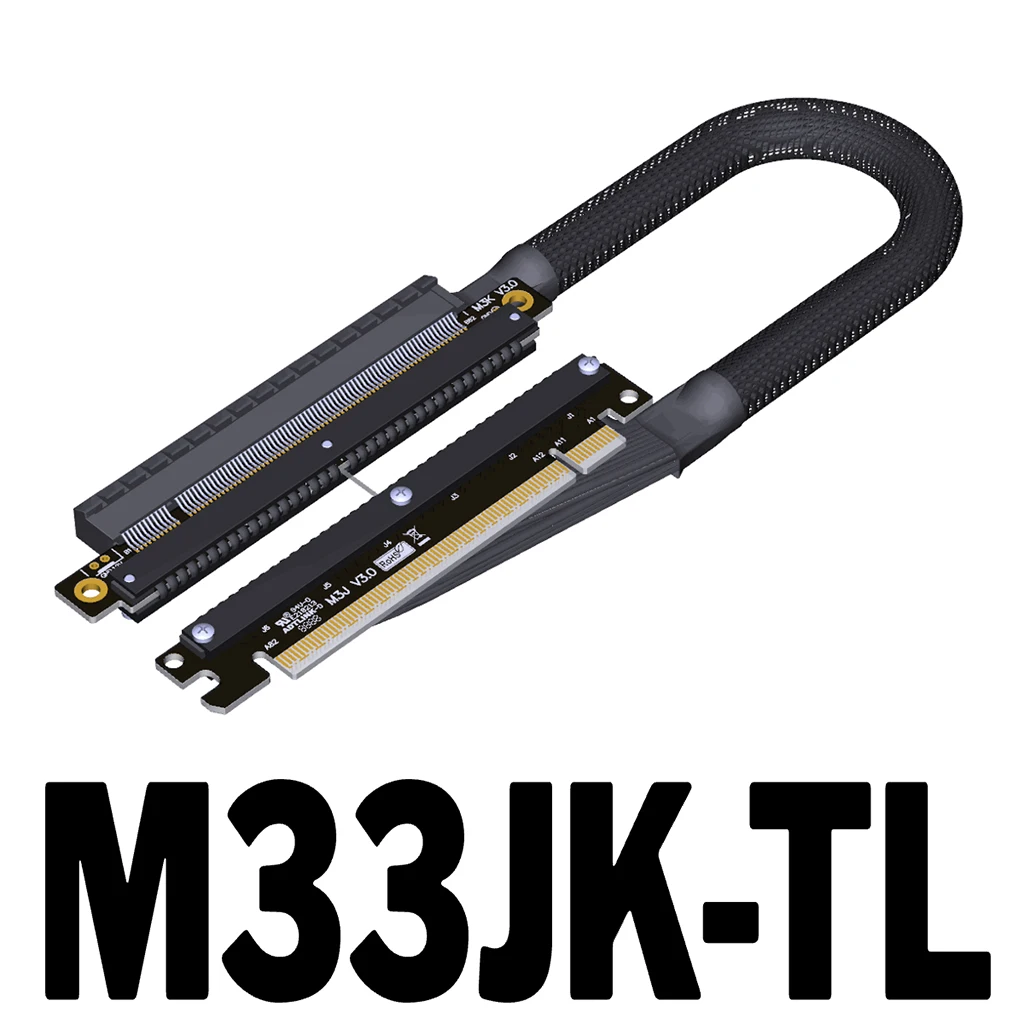 Nuevo Cable elevador inverso Dual Cable curvo derecho e izquierdo PCIe 4,0x16 256Gbps Cable de extensión GPU para A4 ITX RTX 4090 RX7900xt